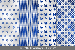 Blue foil seamless pattern overlay, PNG Product Image 1