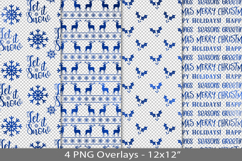 Blue foil seamless pattern overlay, PNG Product Image 1