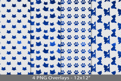 Blue foil seamless pattern overlay, PNG Product Image 1