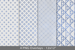 Blue foil seamless pattern overlay, PNG Product Image 1