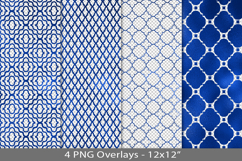 Blue foil seamless pattern overlay, PNG Product Image 1