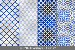 Blue foil seamless pattern overlay, PNG Product Image 1