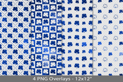 Blue foil seamless pattern overlay, PNG Product Image 1