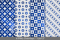 Blue foil seamless pattern overlay, PNG Product Image 1