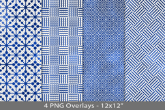 Blue foil seamless pattern overlay, PNG Product Image 1