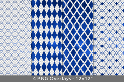 Blue foil seamless pattern overlay, PNG Product Image 1