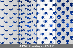 Blue foil seamless pattern overlay, PNG Product Image 1