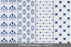 Blue foil seamless pattern overlay, PNG Product Image 1
