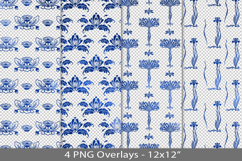 Blue foil seamless pattern overlay, PNG Product Image 1