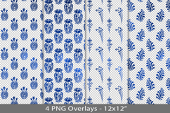 Blue foil seamless pattern overlay, PNG Product Image 1