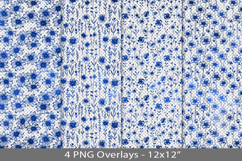 Blue foil seamless pattern overlay, PNG Product Image 1