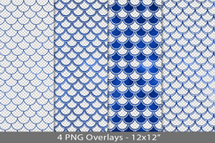 Blue foil seamless pattern overlay, PNG Product Image 1
