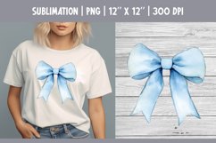 Blue Watercolor Bow Clipart | Vintage Coquette Sublimataion Product Image 1