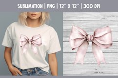 Pink Watercolor Bow Clipart | Vintage Coquette Sublimataion Product Image 1