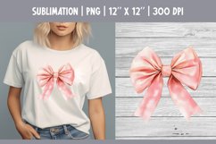 Pink Watercolor Bow Clipart | Vintage Coquette Sublimataion Product Image 1