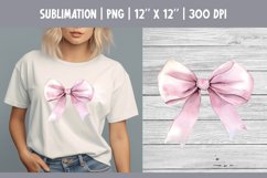 Pink Watercolor Bow Clipart | Vintage Coquette Sublimataion Product Image 1