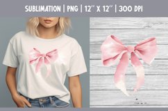 Pink Watercolor Bow Clipart | Vintage Coquette Sublimataion Product Image 1