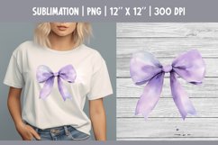 Purple Watercolor Bow Clipart | Vintage Coquette Sublimataio Product Image 1