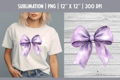 Purple Watercolor Bow Clipart | Vintage Coquette Sublimataio Product Image 1