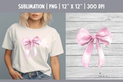 Pink Watercolor Bow Clipart | Vintage Coquette Sublimataion Product Image 1