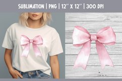 Pink Watercolor Bow Clipart | Vintage Coquette Sublimataion Product Image 1