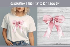 Pink Watercolor Bow Clipart | Vintage Coquette Sublimataion Product Image 1