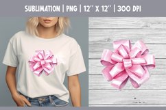 Pink Watercolor Bow Clipart | Vintage Coquette Sublimataion Product Image 1