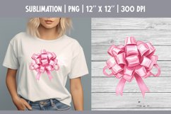 Pink Watercolor Bow Clipart | Vintage Coquette Sublimataion Product Image 1