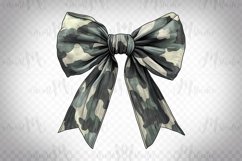 Large Camo Coquette bow, Clipart PNG, Sublimation Design. Product Image 1