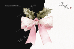Coquette Christmas Bow Clipart | Pink Christmas PNG Product Image 2