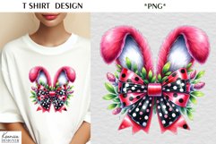 Silk Easter Bow|Fluffy Easter Bunny Ears T Shirt Design Product Image 1