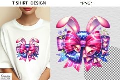 Silk Easter Bow|Fluffy Easter Bunny Ears T Shirt Design Product Image 1