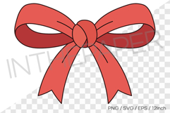 Red round bow PNG Clipart ribbon illustration EPS SVG Product Image 1