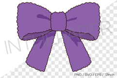 Purple ruffle bow PNG Clipart ribbon illustration EPS SVG Product Image 1