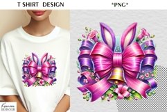Silk Easter Bow|Fluffy Easter Bunny Ears T Shirt Design Product Image 1