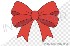 Basic red bow PNG Clipart ribbon illustration EPS SVG Product Image 1