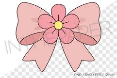 Flower decor bow PNG Clipart ribbon illustration EPS SVG Product Image 1
