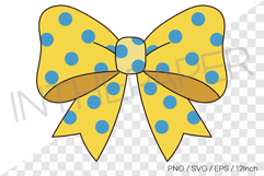 Yellow dot bow PNG Clipart ribbon illustration EPS SVG Product Image 1