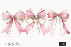 Coquette Christmas Bow Clipart | Pink Christmas PNG Product Image 1