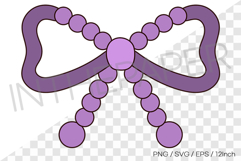Purple pearl bow PNG Clipart ribbon illustration EPS SVG Product Image 1