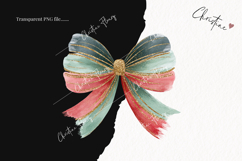 Brush Stroke Christmas Bow Clipart | Preppy Christmas PNG Product Image 2