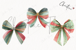 Brush Stroke Christmas Bow Clipart | Preppy Christmas PNG Product Image 3