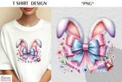 Silk Easter Bow|Fluffy Easter Bunny Ears T Shirt Design Product Image 1