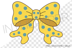 Wavy dot bow PNG Clipart ribbon illustration EPS SVG Product Image 1