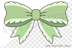 Leaf green bow PNG Clipart ribbon illustration EPS SVG Product Image 1
