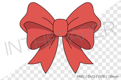 Voluminous red bow PNG Clipart ribbon illustration EPS SVG Product Image 1