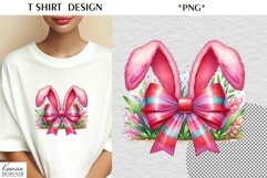 Silk Easter Bow|Fluffy Easter Bunny Ears T Shirt Design Product Image 1