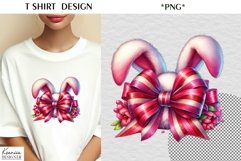 Silk Easter Bow|Fluffy Easter Bunny Ears T Shirt Design Product Image 1