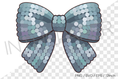 Sequin glitter bow PNG Clipart ribbon illustration EPS SVG Product Image 1