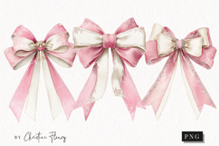 Coquette Christmas Bow Clipart | Pink Christmas PNG Product Image 1